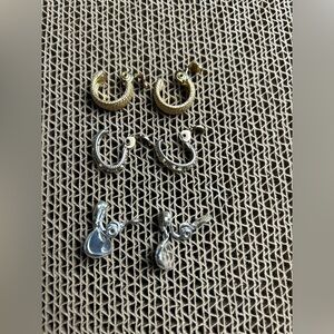 Monet Gold and Silver in color Earring Trio